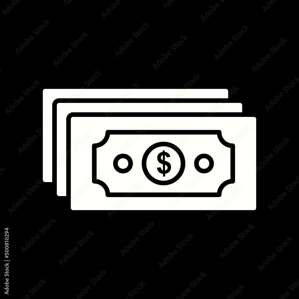 Poster unique money vector glyph icon