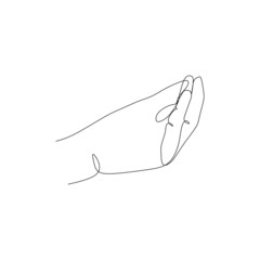 Continuous line draw design vector illustration. Sign and symbol of hand gestures. Single continuous drawing line. Hand drawn style art doodle isolated on white background illustration.