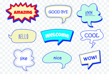 Hand drawn Comic Speech Bubbles - vector illustration