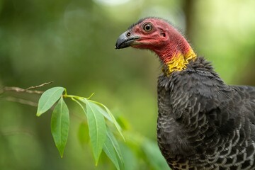 close up of a bush turkey in queensland Australia