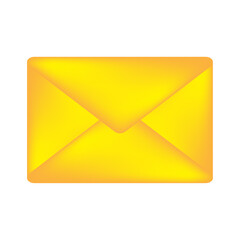 button with yellow envelope. New message concept. Logo symbol. Vector illustration. stock image.