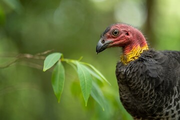 close up of a bush turkey in queensland Australia