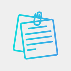 Sticky note icon in gradient style, use for website mobile app presentation