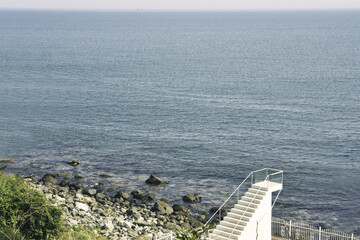 a flight of stairs to the sky on Mipo Beach