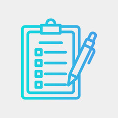 Clipboard icon in gradient style, use for website mobile app presentation