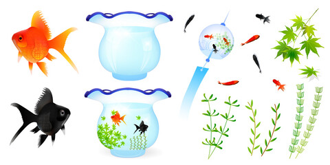 金魚　もみじ　夏　アイコン