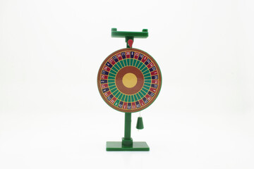 a gambling lucky wheel at the white background