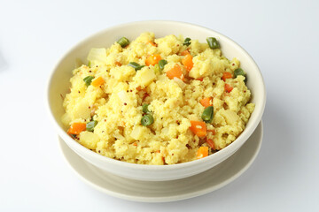 Upma made of Semolina or Rava a South Indian breakfast also popular in Maharashtra ,India