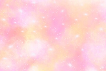 Unicorn background with rainbow sky fantasy. Colorful space galaxy.