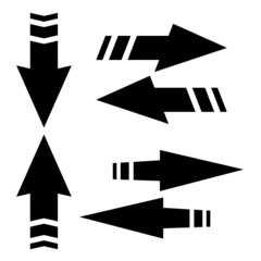 black and white arrows