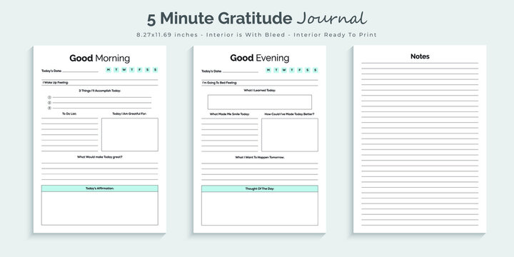 Buy 5 Minute Journal Editable Printable Online in India 