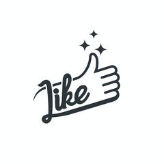 illustration of like, like hand icon, vector art.