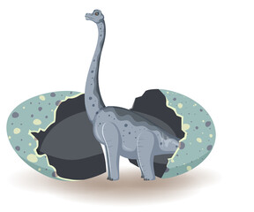 Brachiosaurus hatching from egg