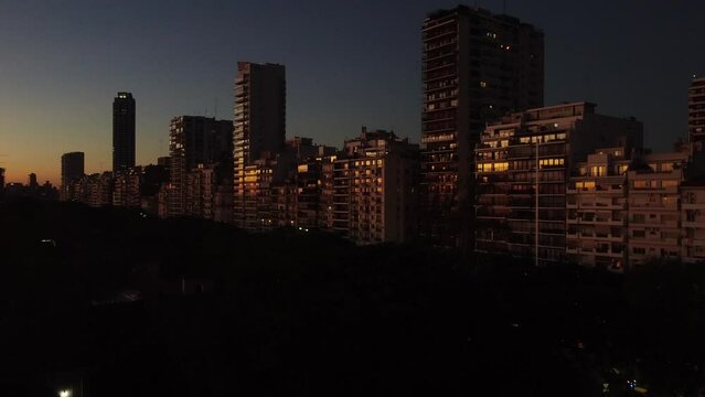 Drone Buenos Aires, Belgrano, amanecer, calidad 2.7k
