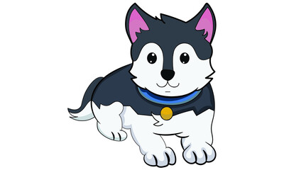 Husky dog illustration vector