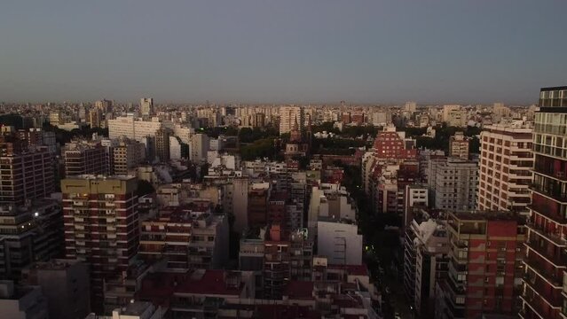 Drone Buenos Aires, Belgrano, amanecer, calidad 2.7k