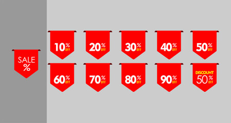 Miscellaneous discount promotional red labels