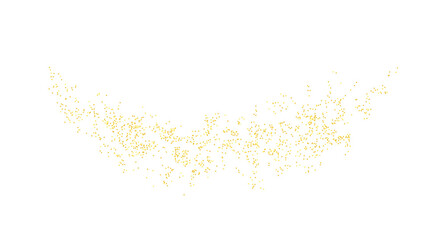 Arc backdrop plume golden texture crumbs. Gold dust isolated. Vector.