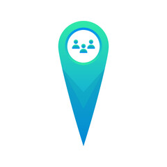 community location gradient logo design template icon