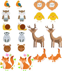 Adorable animals vector set