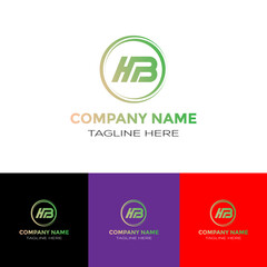 Abstract Alphabet letters Initials Monogram HB H and B combination of creative unique gradient colorful Logo Design.