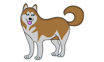 Husky dog illustration vector
