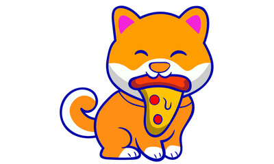 Dog pizza illustration vector