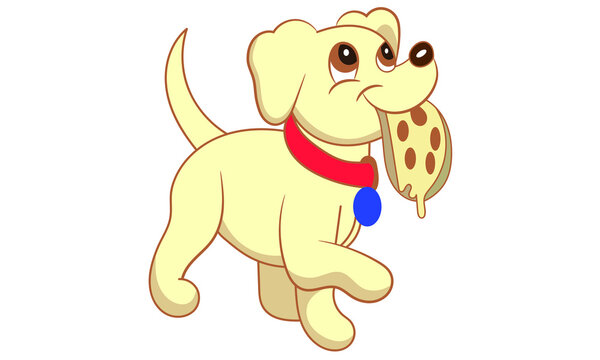 Dog pizza illustration vector 