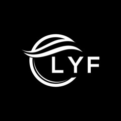 LYF letter logo design on black background. LYF creative  initials letter logo concept. LYF letter design.