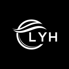 LYH letter logo design on black background. LYH creative  initials letter logo concept. LYH letter design.