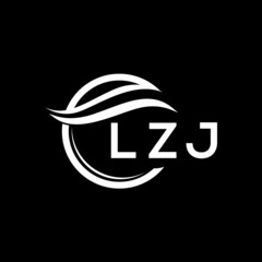 LZJ letter logo design on black background. LZJ creative  initials letter logo concept. LZJ letter design.