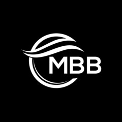 MBB letter logo design on black background. MBB  creative initials letter logo concept. MBB letter design.