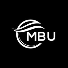 MBU letter logo design on black background. MBU  creative initials letter logo concept. MBU letter design.