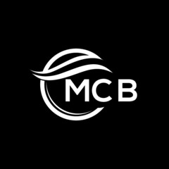MCB letter logo design on black background. MCB  creative initials letter logo concept. MCB letter design.