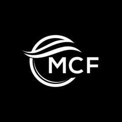 MCF letter logo design on black background. MCF  creative initials letter logo concept. MCF letter design.