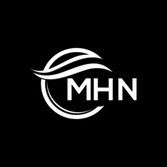 MHN letter logo design on black background. MHN  creative initials letter logo concept. MHN letter design.
