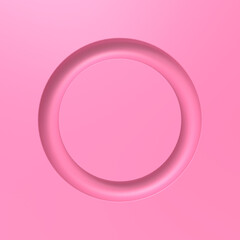 Abstract style pink backdrop. It's a circular groove. 3D scene