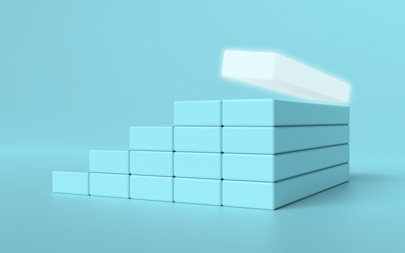 The ladder of success that sparkles. 3D Render.