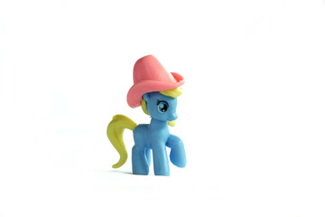 plastic toy horse isolated on white