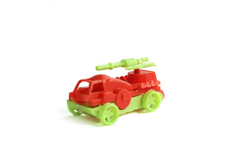 Close-Up Of Children's toy Car On White Background.