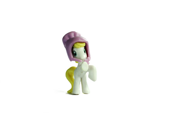plastic toy horse isolated on white