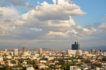 panoramic view of mexico city with an incredible sky