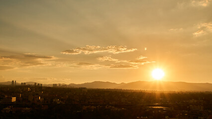 amazing panoramic photo at sunset
