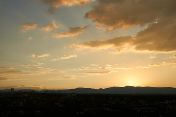 amazing panoramic photo at sunset