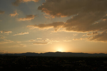 amazing panoramic photo at sunset