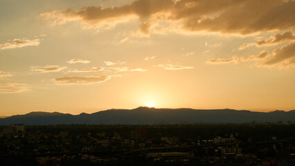 amazing panoramic photo at sunset