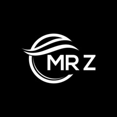 MRZ letter logo design on black background. MRZ  creative initials letter logo concept. MRZ letter design.