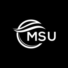 MSU letter logo design on black background. MSU  creative initials letter logo concept. MSU letter design.