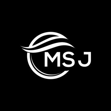 MSJ letter logo design on black background. MSJ  creative initials letter logo concept. MSJ letter design.