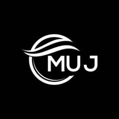 MUJ letter logo design on black background. MUJ  creative initials letter logo concept. MUJ letter design.